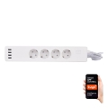 Prelungitor cu întrerupător 1,8 m + 4xUSB/Wi-Fi Tuya SCHUKO