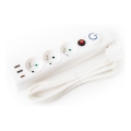 Prelungitor cu întrerupător 3Z tip E + 2xUSB-A + 1xUSB-C 1,5m