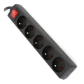 Prelungitor cu întrerupător 5Z tip E 1,5m negru
