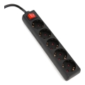 Prelungitor cu întrerupător 5Z Tip F 1,5m SCHUKO negru