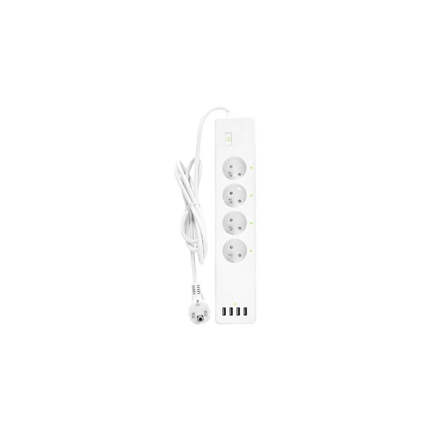 Prelungitor cu întrerupător SMART 1,8 m 4Z + 4xUSB Wi-Fi Tuya