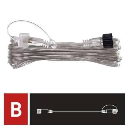 Prelungitor exterior transparent pentru șiruri luminoase, 10 m, IP44