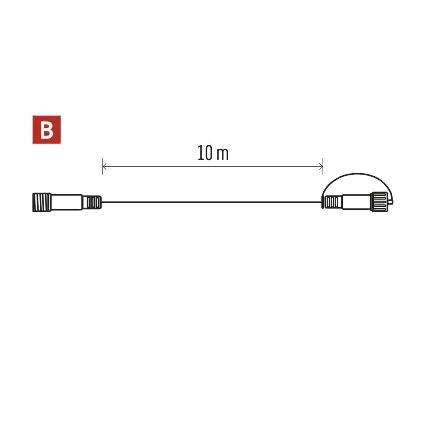 Prelungitor exterior transparent pentru șiruri luminoase, 10 m, IP44