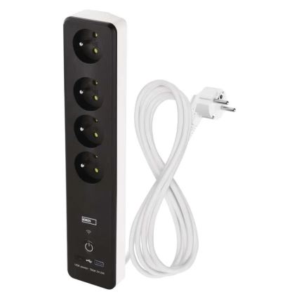 Prelungitor inteligent cu întrerupător GoSmart 4Z + 1xUSB-A + 1xUSB-C 2 m Wi-Fi Tuya