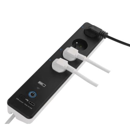 Prelungitor inteligent cu întrerupător GoSmart 4Z + 1xUSB-A + 1xUSB-C 2 m Wi-Fi Tuya