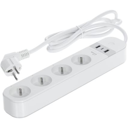 Prelungitor inteligent cu întrerupător 4Z + 2xUSB-A+1xUSB-C 1,5m Wi-Fi Tuya alb