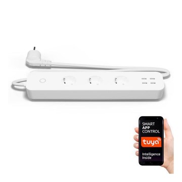 Prelungitor inteligent cu întrerupător TESLA Smart 1,8 m 3Z + 4xUSB Wi-Fi Tuya