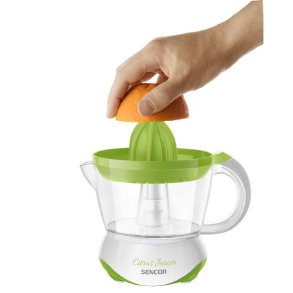 Presă electrică pentru citrice 0,7 l 40W/230V albă/verde Sencor