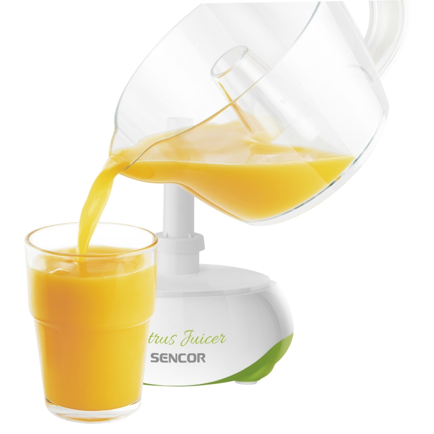 Presă electrică pentru citrice 0,7 l 40W/230V albă/verde Sencor