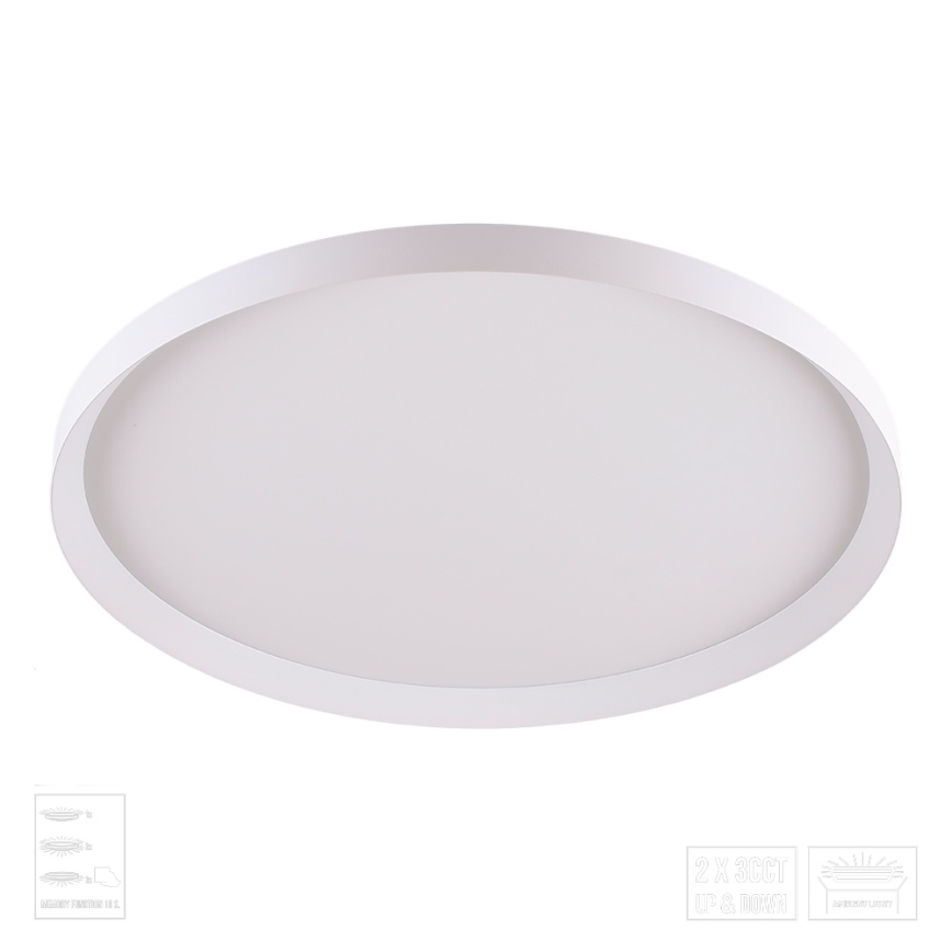 Prezent 17310 - Plafonieră LED ADRA, LED 42W/230V + LED 13W, 3000/4000/6000K, Ø 48,5 cm, alb