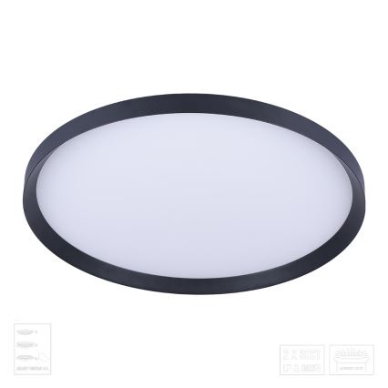 Prezent 17311 - Plafonieră LED ADRA LED/42W/230V + LED/13W 3000/4000/6000K Ø 48,5 cm neagră