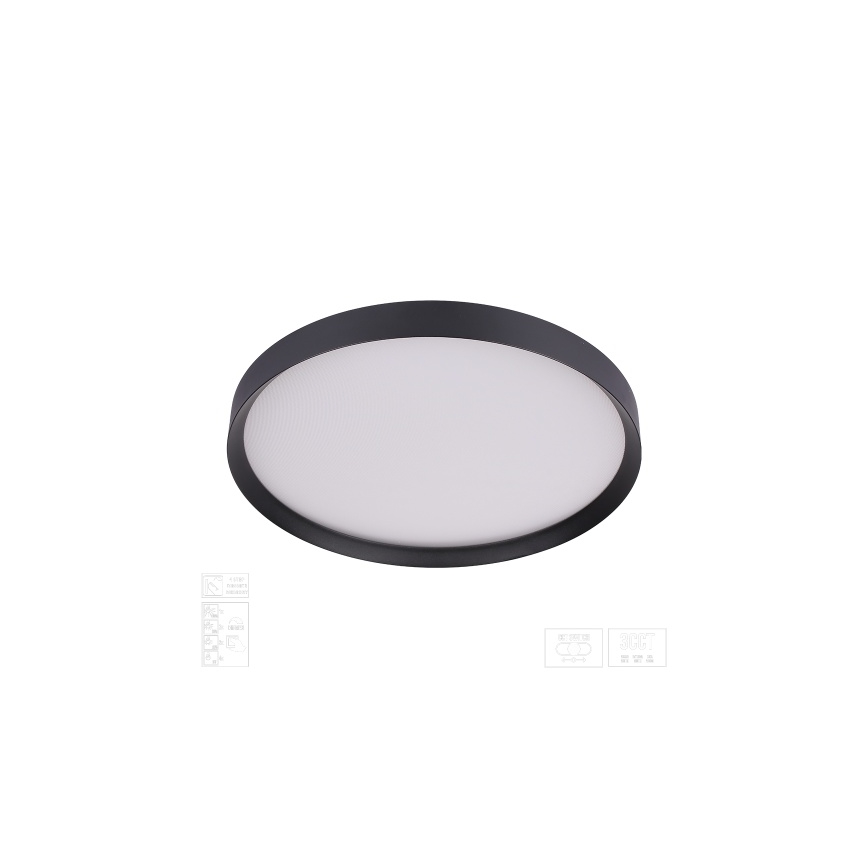 Prezent 17315 - Plafonieră LED reglabilă MAYSA LED/42W/230V 3000/4000/6000K, Ø 48,5 cm, negru