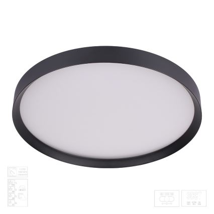 Prezent 17317 - Plafonieră LED dimabilă MAYSA, LED/72W/230V, 3000/4000/6000K, Ø 77 cm, neagră