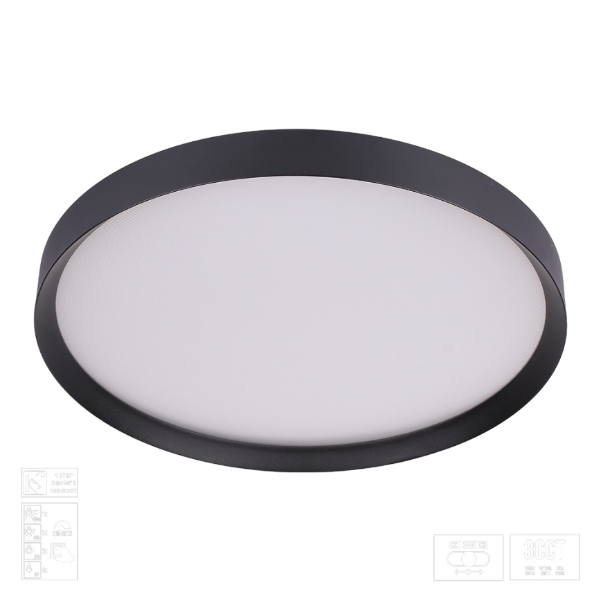 Prezent 17317 - Plafonieră LED dimabilă MAYSA, LED/72W/230V, 3000/4000/6000K, Ø 77 cm, neagră