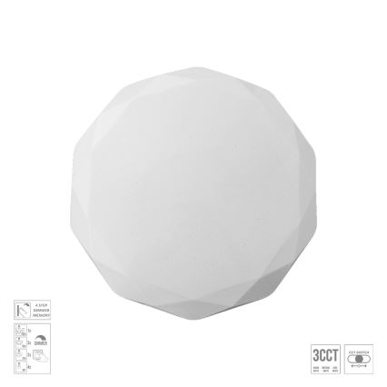 Prezent 71337 - Plafonieră LED reglabilă IRIDIO LED/18W/230V 3000/4000/6500K Ø 34 cm albă