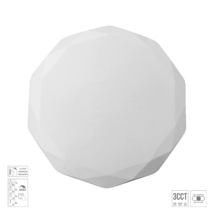 Prezent 71338 - Plafonieră LED dimabilă IRIDIO, 30 W, 230 V, 3000/4000/6500 K, Ø 39 cm, alb