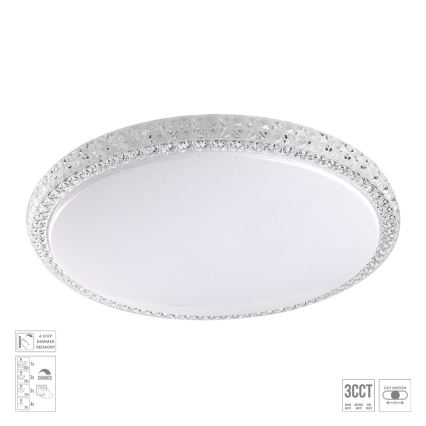 Prezent 71340 - Plafonieră LED dimabilă AMBIA LED/40W/230V 3000/4000/6500K Ø 49,5 cm transparentă