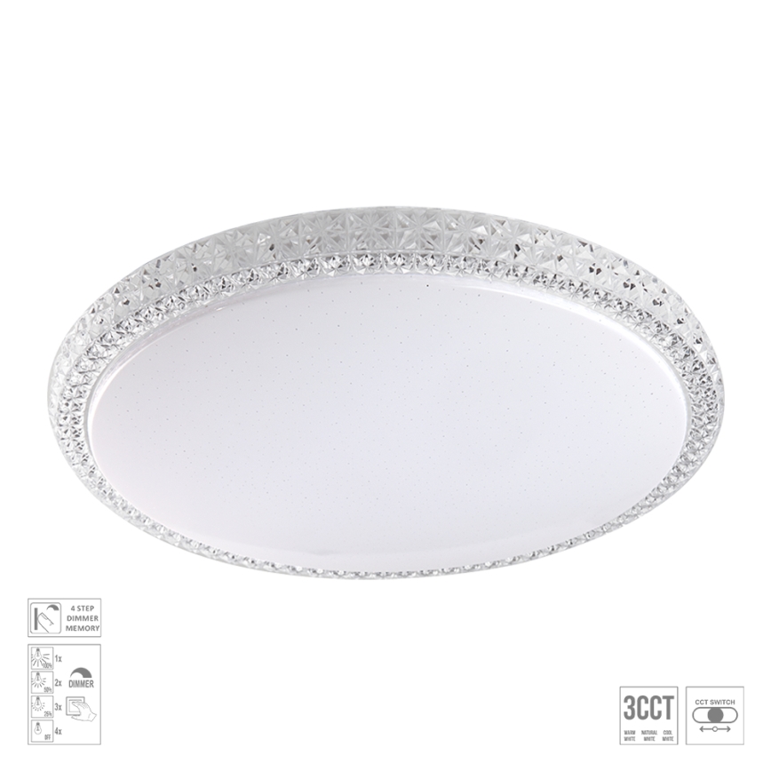 Prezent 71340 - Plafonieră LED dimabilă AMBIA LED/40W/230V 3000/4000/6500K Ø 49,5 cm transparentă