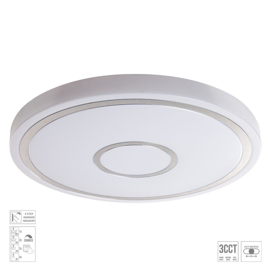 Prezent 71342 - Plafonieră LED reglabilă MOZAN, 40W, 230V, 3000/4000/6500K, Ø 48 cm, albă