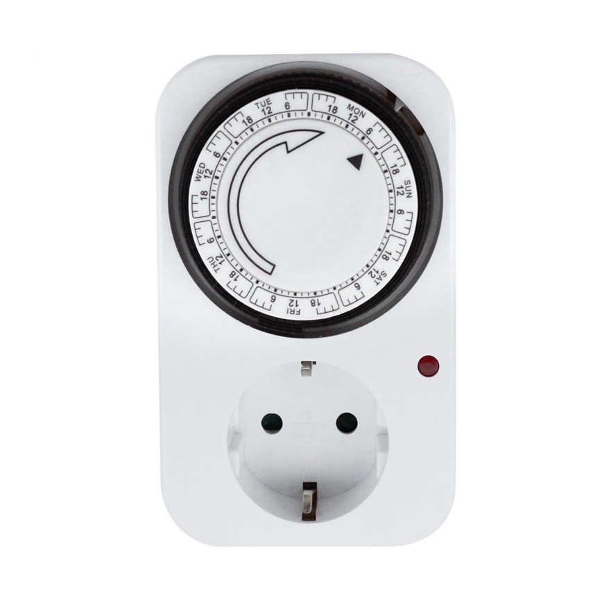 Priză cu temporizator mecanic săptămânal 250V/16A Aigostar