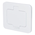 Priză de pardoseală încastrată pentru exterior IP55, albă, dreptunghiulară