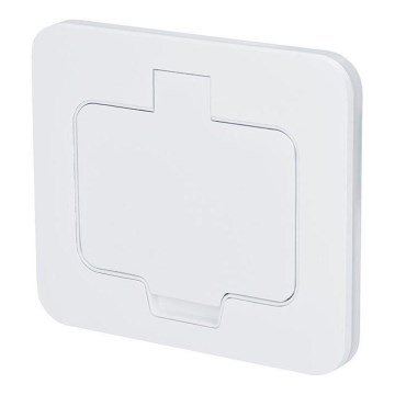 Priză de pardoseală încastrată pentru exterior IP55, albă, dreptunghiulară