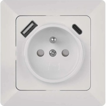 Priză de perete cu porturi USB-A și USB-C