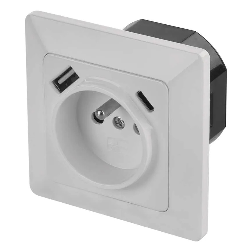 Priză de perete cu porturi USB-A și USB-C
