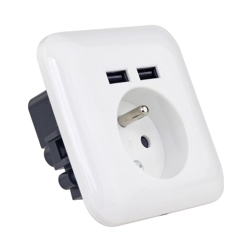 Priză de perete cu USB, tip francez 250V/16A