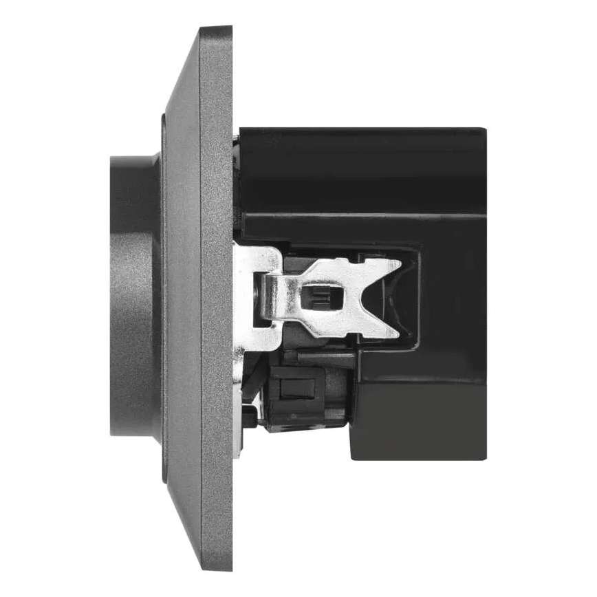 Priză de perete tip FRENCH cu USB-A+USB-C, 250V/16A, antracit