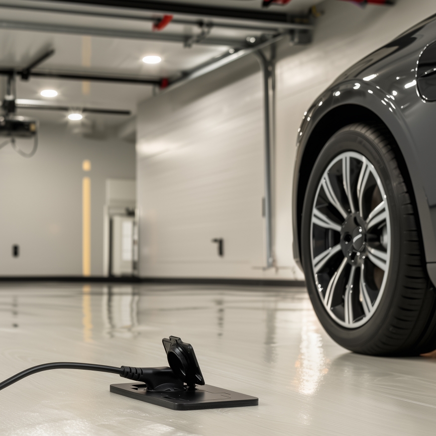 Priză dublă încastrabilă de podea de exterior IP55 negru dreptunghiular