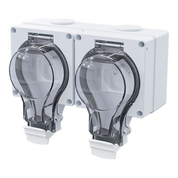 Priză dublă pentru medii umede 230V/16A IP66