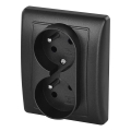 Priză electrică dublă 250V/16A antracit