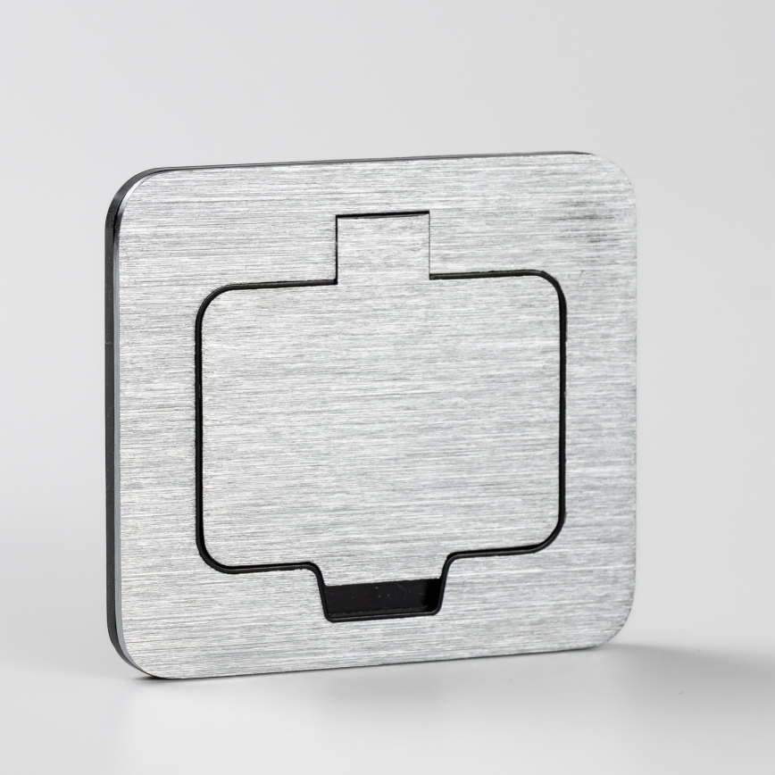 Priză încastrabilă de podea de exterior Brilagi IP55 crom mat dreptunghiular