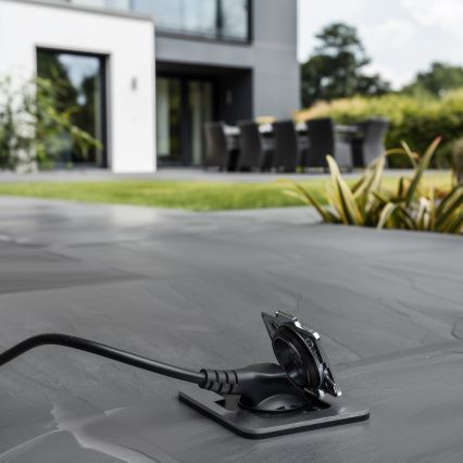 Priză încastrabilă de podea de exterior Brilagi IP55 crom mat dreptunghiular