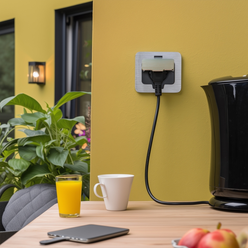 Priză încastrabilă de podea de exterior Brilagi IP55 crom mat dreptunghiular