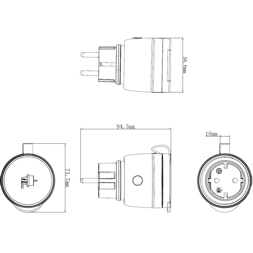 Priză inteligentă de exterior 3680W/230V/tip F/16A Wi-Fi IP44