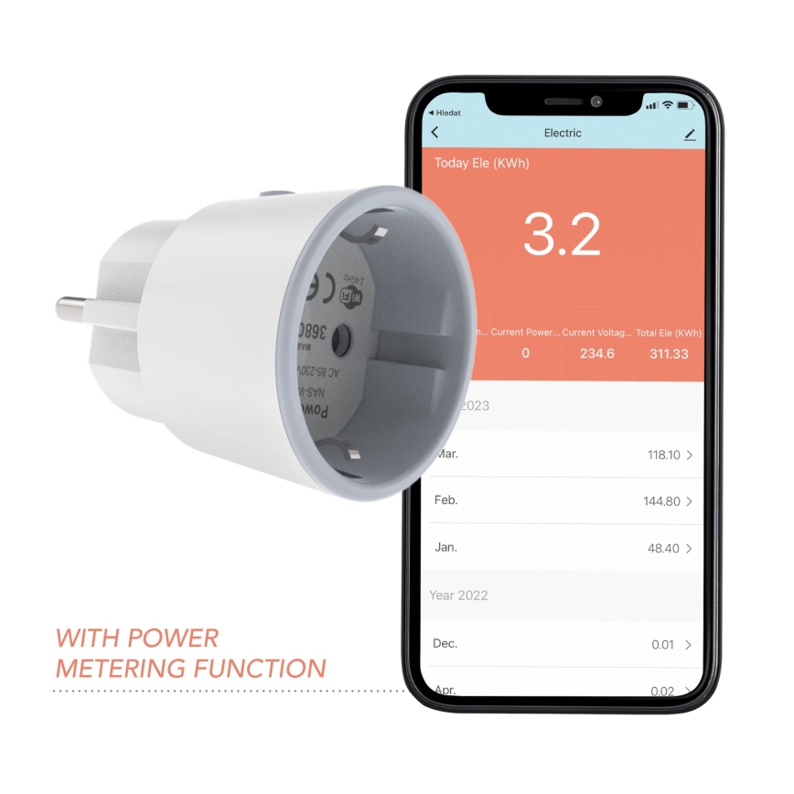 Priză inteligentă NEO LITE 3680W/230V/16A Wi-Fi Tuya Immax NEO 07737L