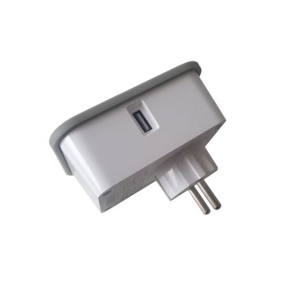 Priză inteligentă cu măsurare consum 3680W/230V + 2xUSB/12W/5V Wi-Fi