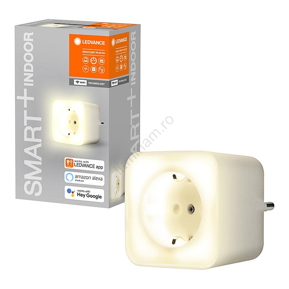 Priză LED inteligentă dimabilă cu iluminat SMART+ PLUG 3680W Wi-Fi