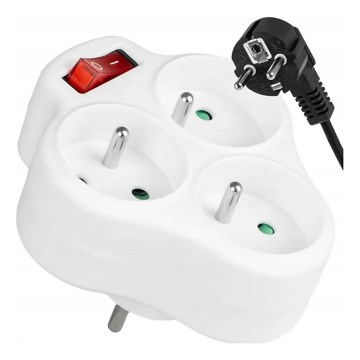 Priză multiplă cu întrerupător, 3 prize