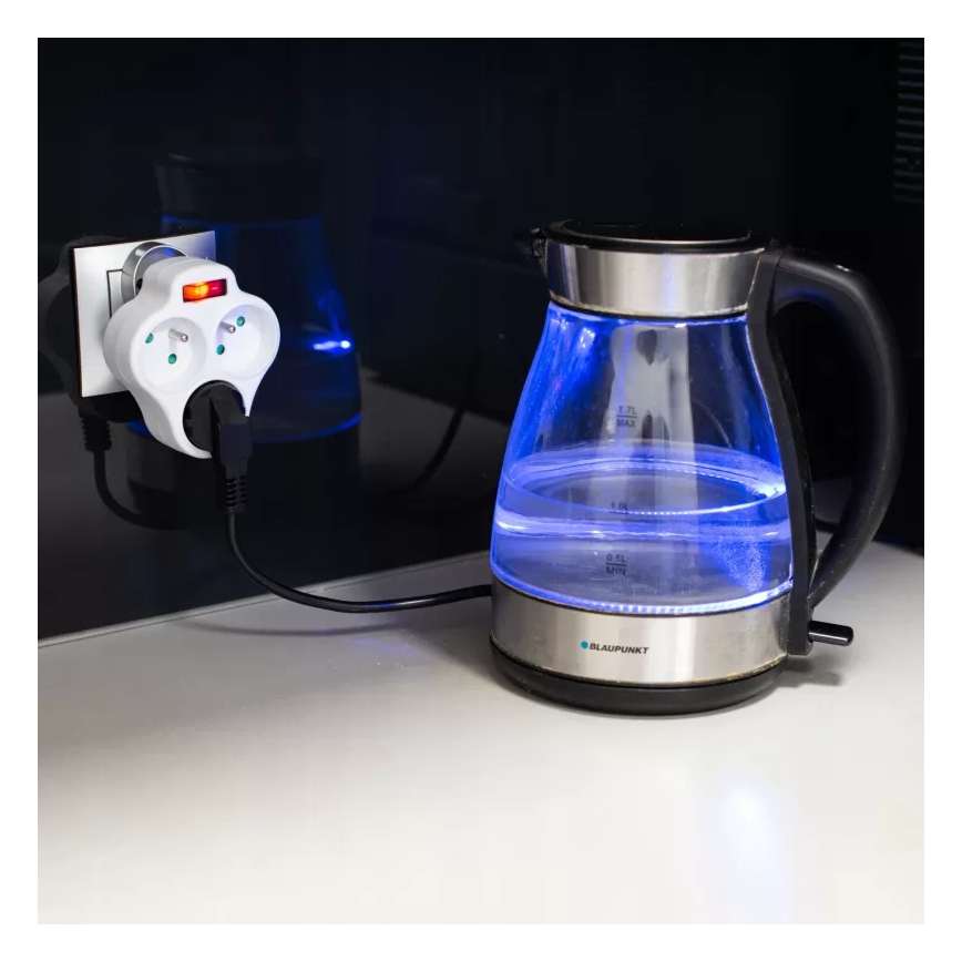 Priză multiplă cu întrerupător, 3 prize