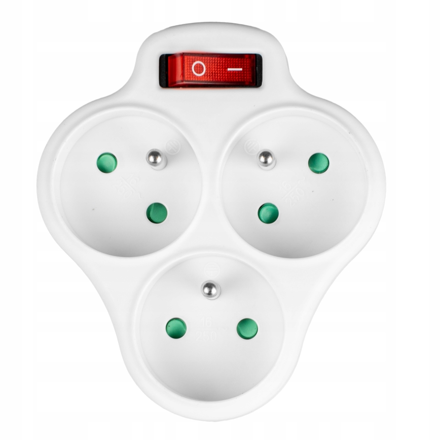 Priză multiplă cu întrerupător, 3 prize