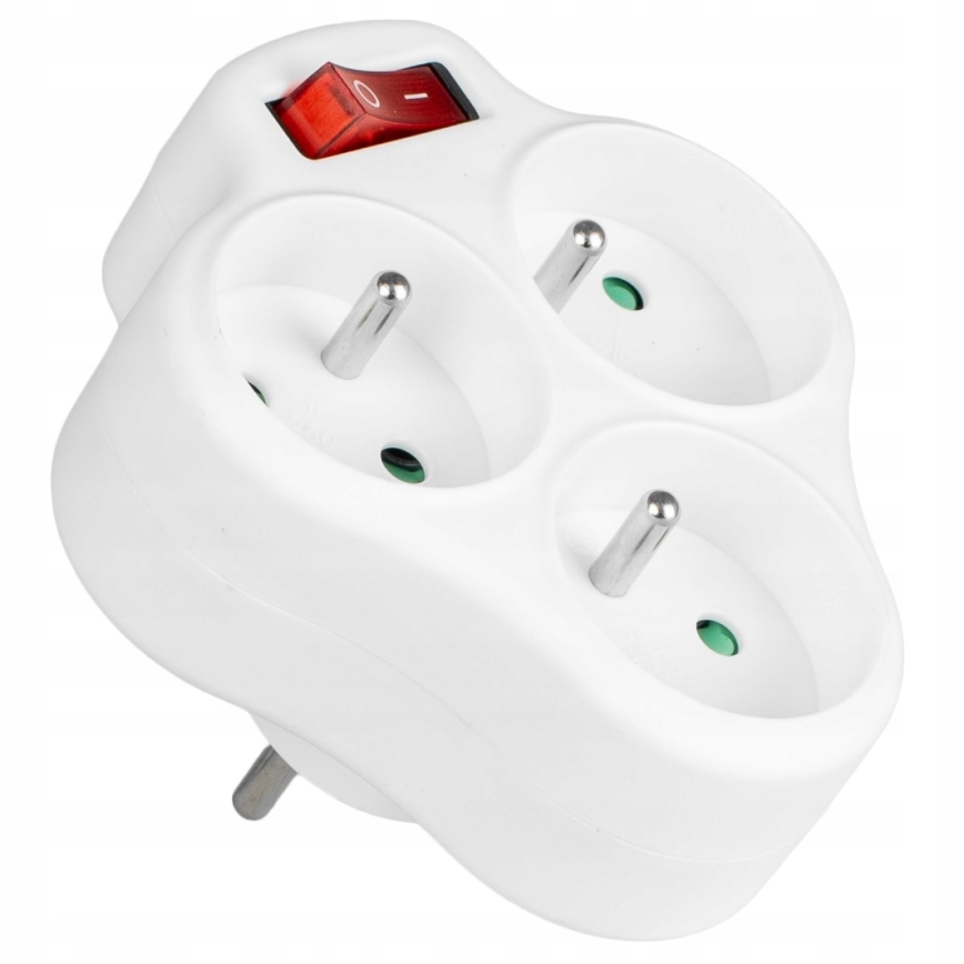 Priză multiplă cu întrerupător, 3 prize
