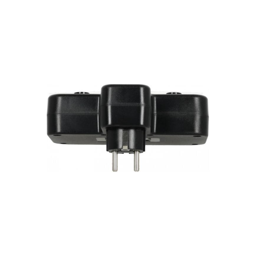 Multipriză LINEA PRO, 2 prize SCHUKO + 3xUSB A/C, cu întrerupător și iluminare LED 4000K, neagră
