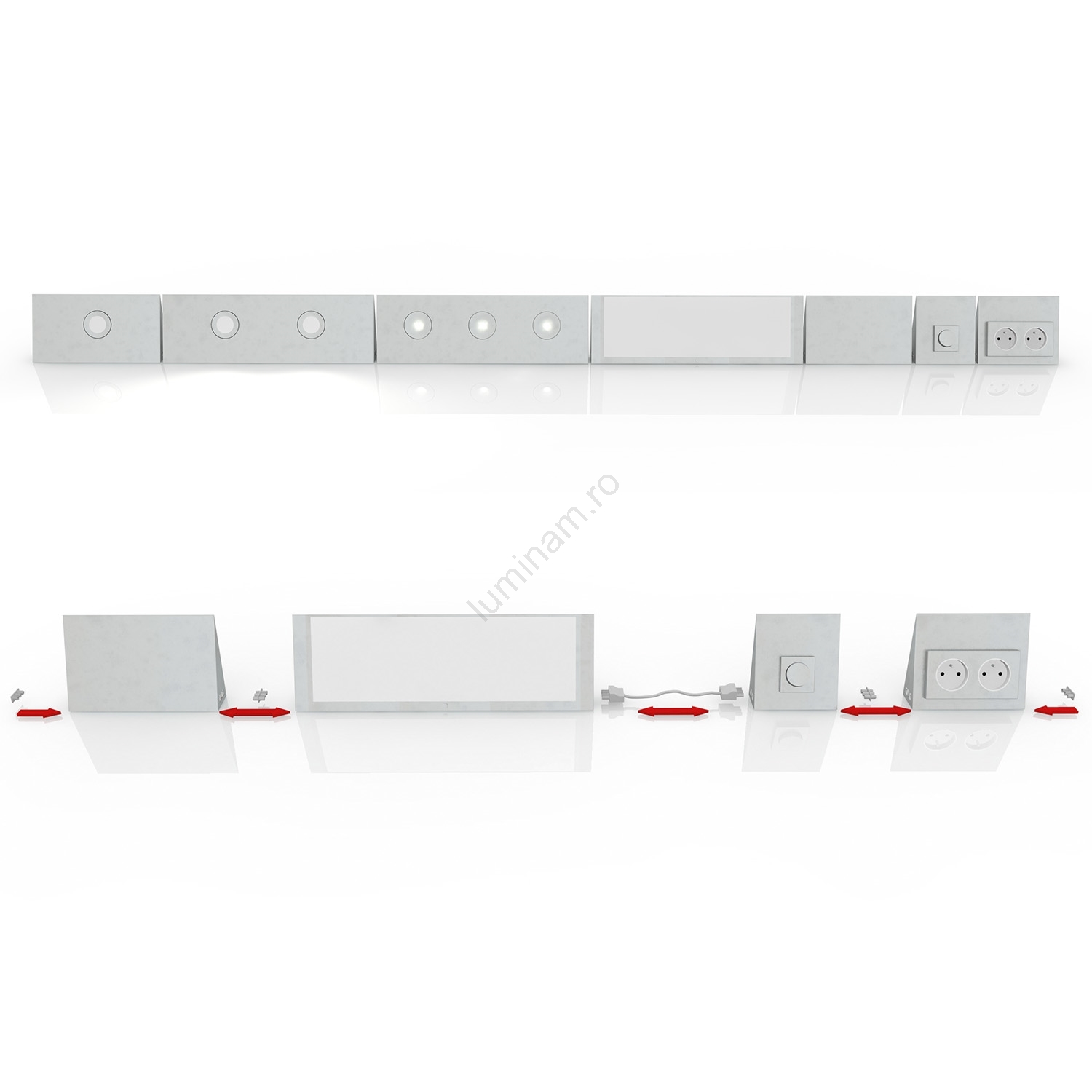 Priză pentru mobilier de bucătărie MYKITCHEN FINESSE 2x230V
