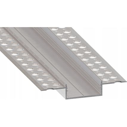 Profil încastrat pentru bandă LED, 1 m, argintiu/alb