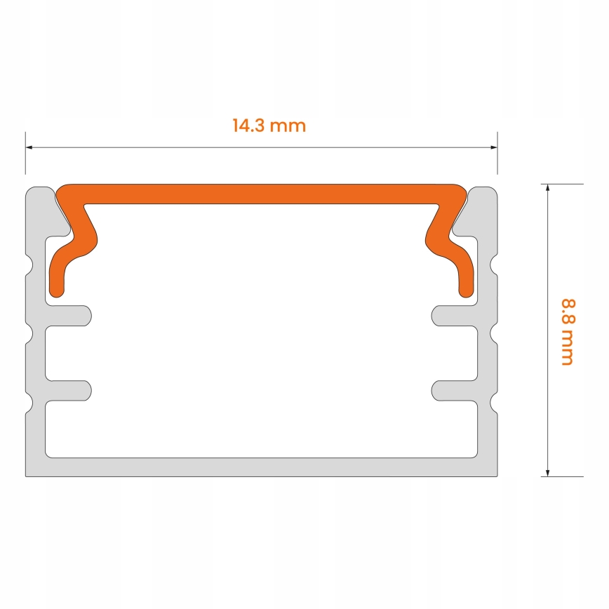 Profil încastrat pentru bandă LED, 1 m, negru/alb