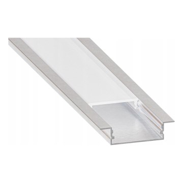 Profil încastrat pentru benzi LED, 1 m, argintiu/alb