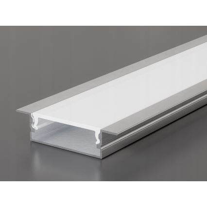 Profil încastrat pentru benzi LED, 1 m, argintiu/alb